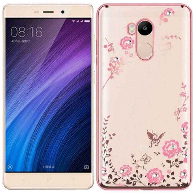 Силіконовий чохол Diamond Flower для Xiaomi RedMi 4 Pro (золотий)