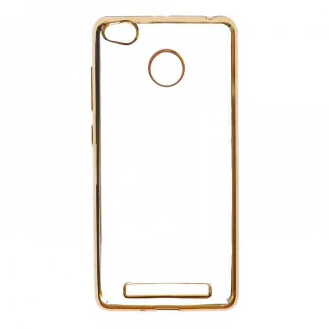 Силиконовая накладка Slim для Xiaomi Redmi 3s/Pro золоая/прозрачная-1