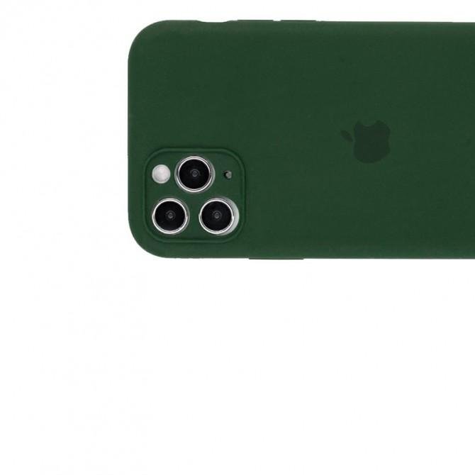 Оригінальний силіконовий чохол для iPhone 11 Pro Max Темно Зелений FULL (with camera protection)-2