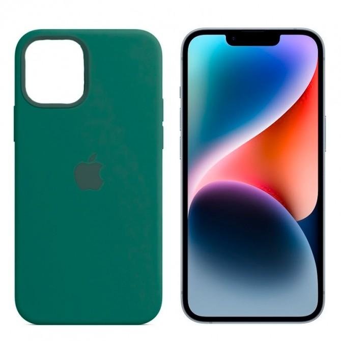 Оригинальный силиконовый чехол для iPhone 14 Plus Pine Green FULL
