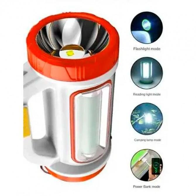 Ліхтарик Camping 5158 з вбудованим акум. (+power bank, solar)-1
