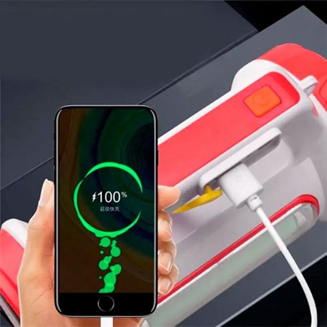 Ліхтарик Camping 5158 з вбудованим акум. (+power bank, solar)-2