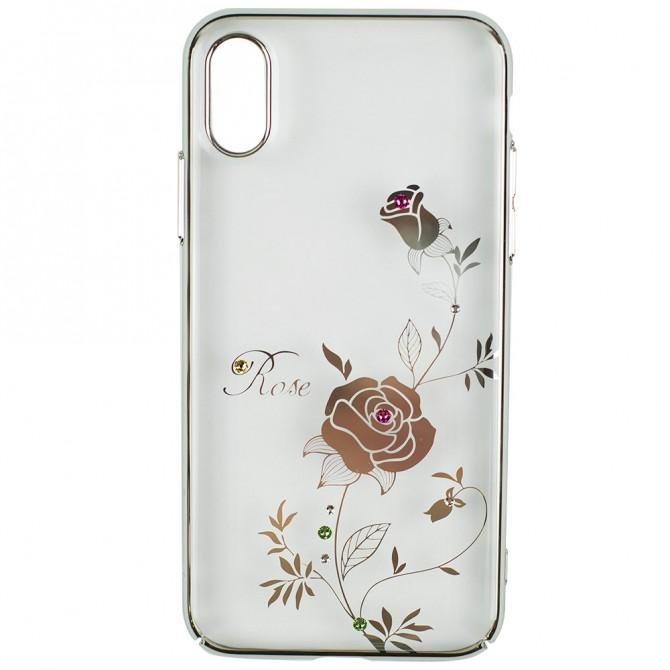 Чохол Kingxbar Foliflora Series для iPhone X Рожевий Срібло-1