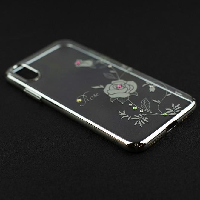 Чохол Kingxbar Foliflora Series для iPhone X Рожевий Срібло-2