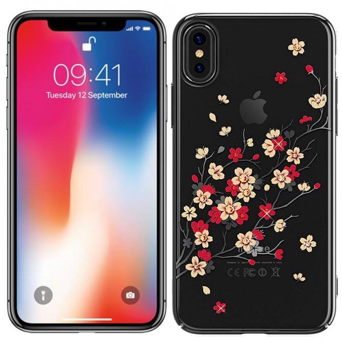 Чохол Kingxbar Flora Series для iPhone X Sakura Чорний