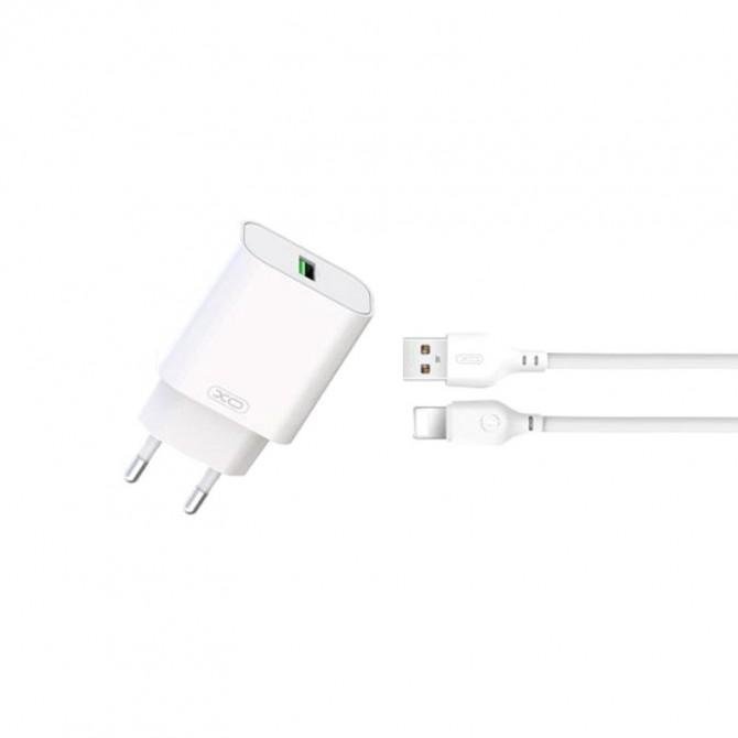 МЗП XO L103 QC3.0 18W White + Lightning cable