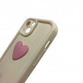 Чохол 3D Heart series for iPhone 14 Milky Чохол 3D Heart series for iPhone 14 Milky