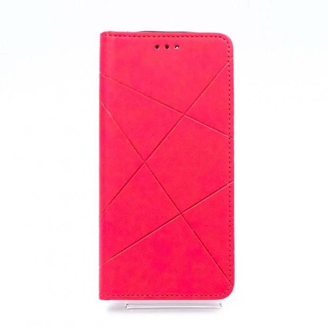 Чохол-книжка Lines Leather for Xiaomi Redmi Note 10 Hot Pink
