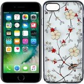 Чехол Cavaro Flora Series для iPhone 7/8 Цветы/Чёрный Чехол Cavaro Flora Series для iPhone 7/8 Цветы/Чёрный