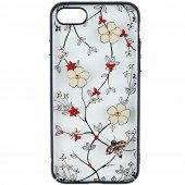 Чехол Cavaro Flora Series для iPhone 7/8 Цветы/Чёрный Чехол Cavaro Flora Series для iPhone 7/8 Цветы/Чёрный