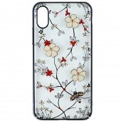 Чехол Cavaro Flora Series для iPhone X Цветы/Чёрный Чехол Cavaro Flora Series для iPhone X Цветы/Чёрный