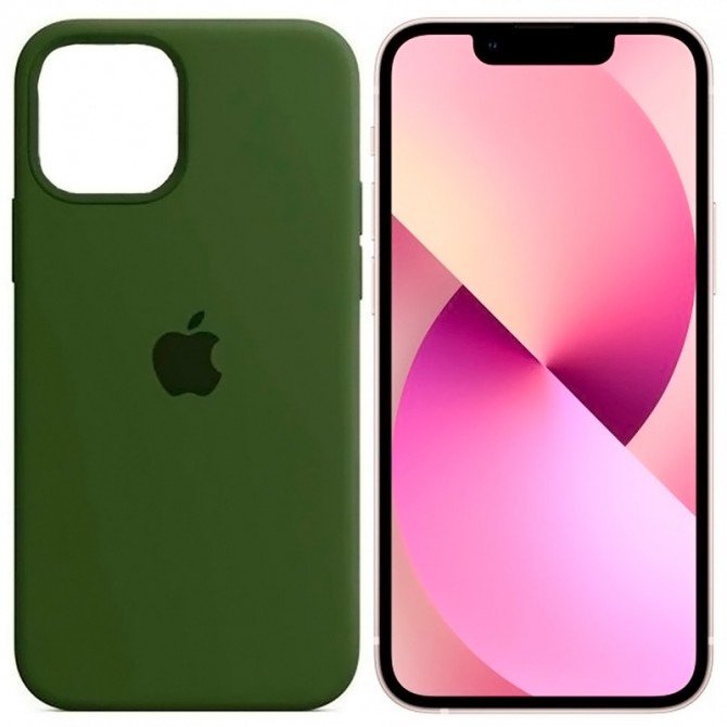 Силіконовий чохол для iPhone 13 Хакі FULL-1