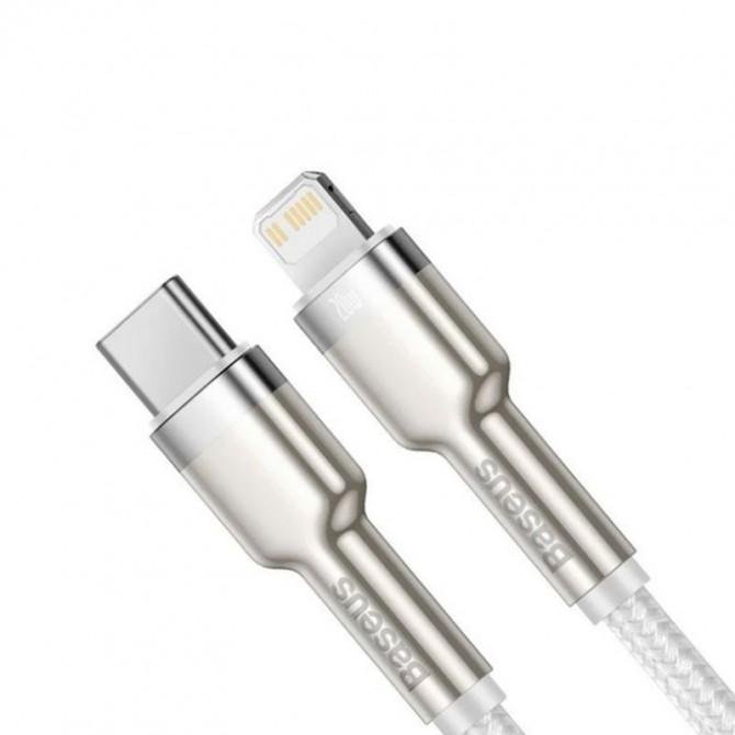 Кабель Baseus Cafule Type-C to Lightning PD 20W White 1m (CATLJK-A)