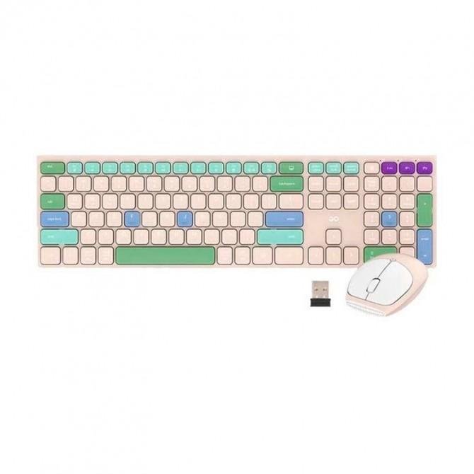 Клавіатура+мишка бездротовий комплект Fantech Go WK895 Бежевий