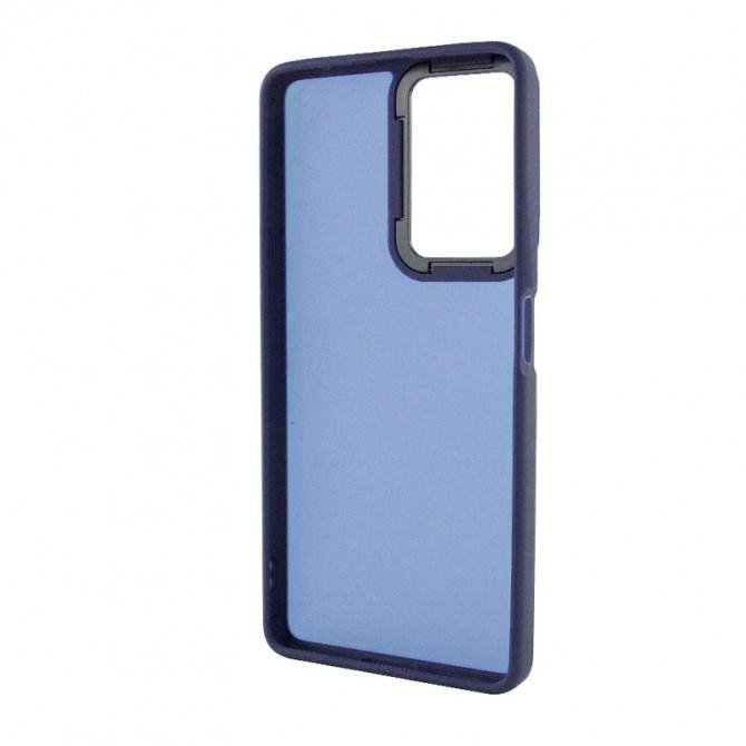 Чехол TPU+PC Lyon Frosted series Oppo A57s/ A57 4G/ A77s Navy Blue-1