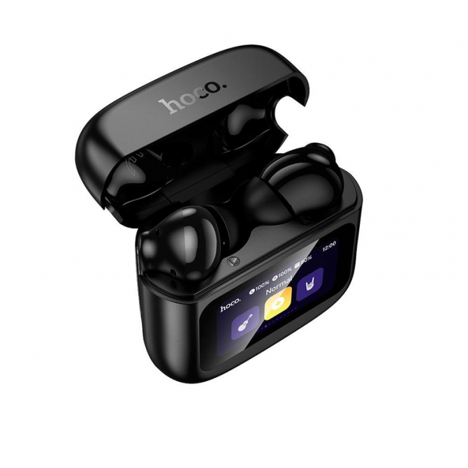 Наушники Bluetooth Headset Hoco EQ14 Cool color TWS with touchscreen Black-1