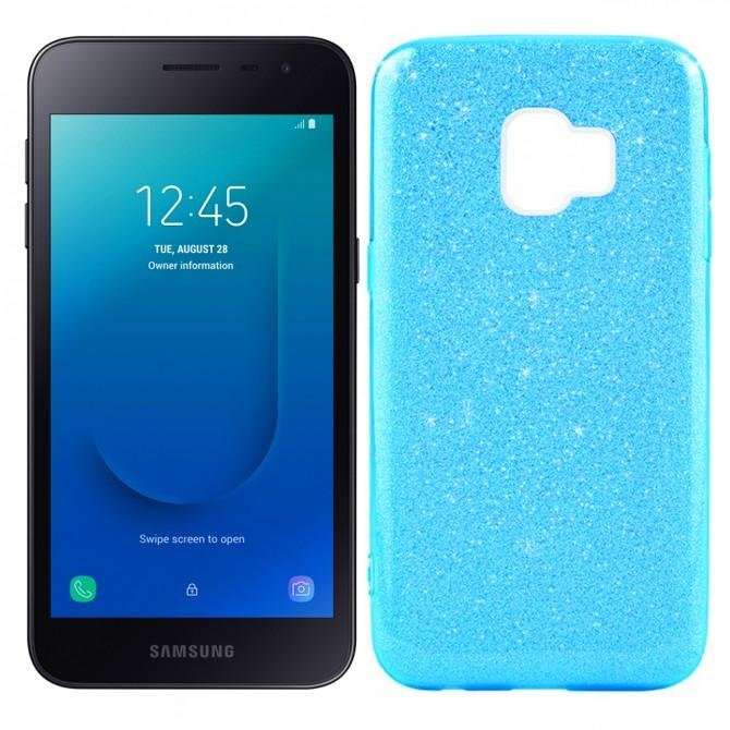Чохол Silicone 3in1 Блискітки для Samsung J260 Galaxy J2 Core 2018 Синій