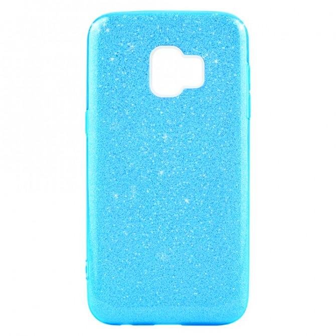 Чохол Silicone 3in1 Блискітки для Samsung J260 Galaxy J2 Core 2018 Синій-1
