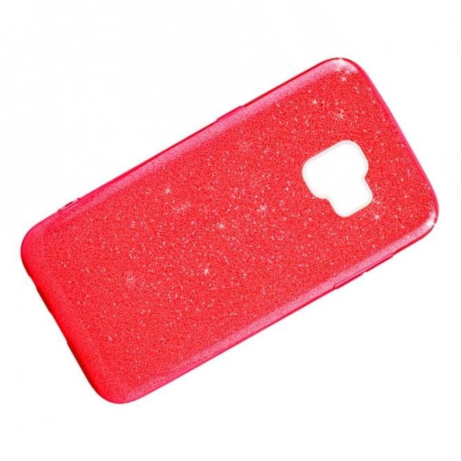 Чохол Silicone 3in1 Блискітки для Samsung J260 Galaxy J2 Core 2018 Червоний-2