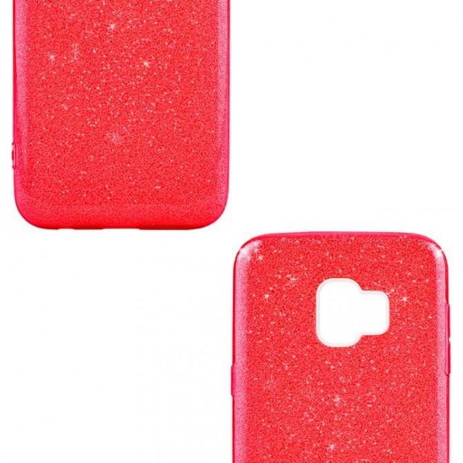 Чохол Silicone 3in1 Блискітки для Samsung J260 Galaxy J2 Core 2018 Червоний-3