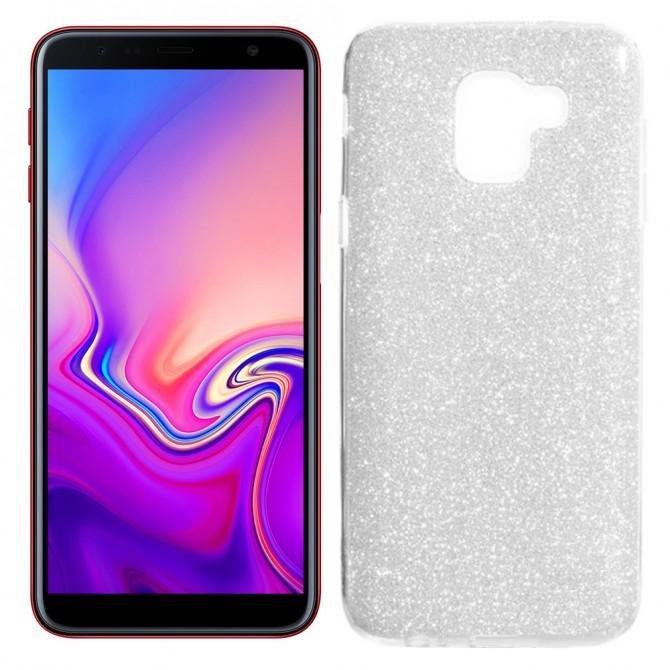 Чехол Silicone 3in1 Блёстки для Samsung J610 Galaxy J6 Plus White