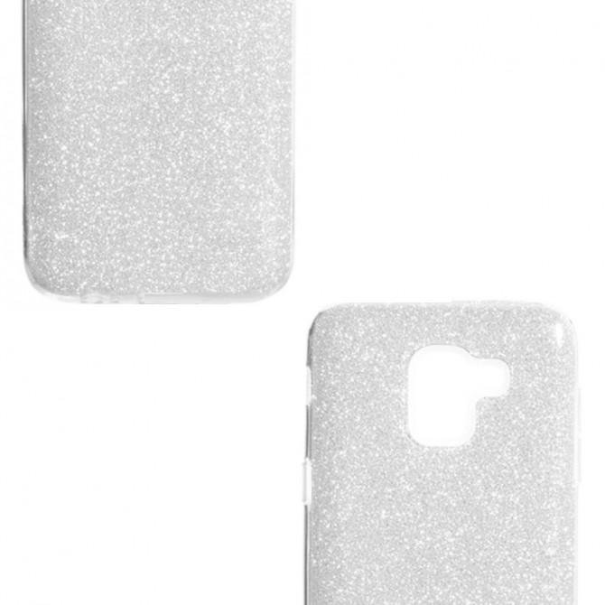 Чехол Silicone 3in1 Блёстки для Samsung J610 Galaxy J6 Plus White-3