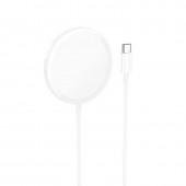 Бездротові ЗП Hoco CW52 Enjoy magnetic wireless fast charger White