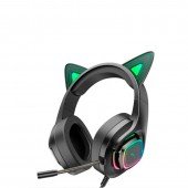 Наушники Игровые Hoco W107 Cute Cat Ear Black Наушники Игровые Hoco W107 Cute Cat Ear Black