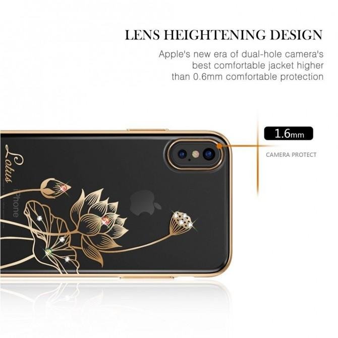 Чехол Kingxbar Elegant Series для iPhone X Lotus Silver-3