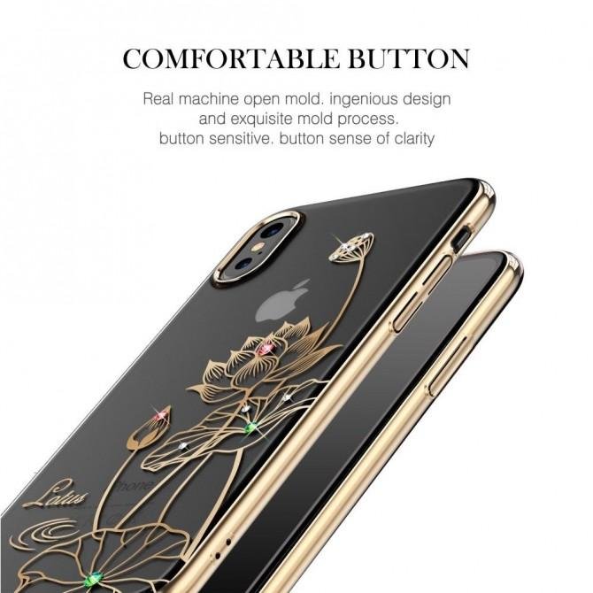 Чехол Kingxbar Elegant Series для iPhone X Lotus Silver-4