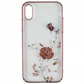 Чохол Kingxbar Foliflora Series для iPhone X Рожево Червоний Чохол Kingxbar Foliflora Series для iPhone X Рожево Червоний