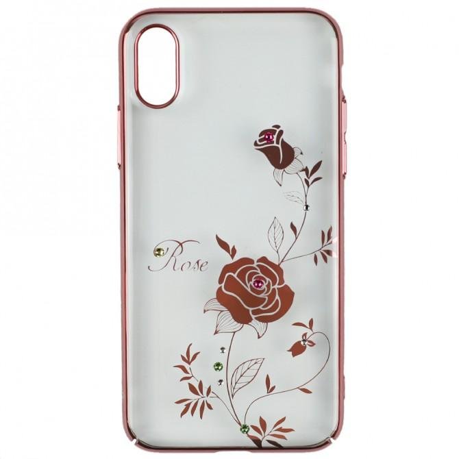 Чехол Kingxbar Foliflora Series для iPhone X Rose Red-1
