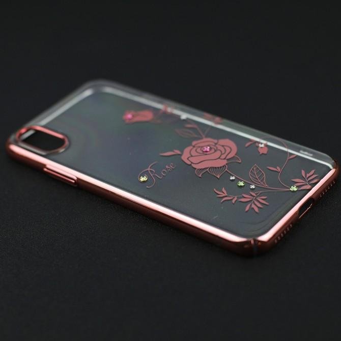 Чехол Kingxbar Foliflora Series для iPhone X Rose Red-3