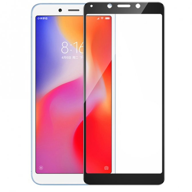 Защитное стекло для XIAOMI Redmi 6/6a Full Glue (0.3 мм, 2.5D, черное)