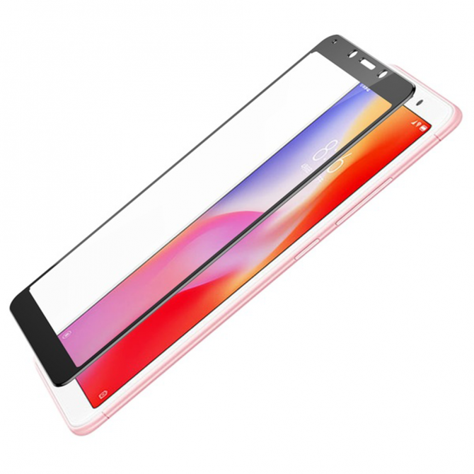 Защитное стекло для XIAOMI Redmi 6/6a Full Glue (0.3 мм, 2.5D, черное)-4