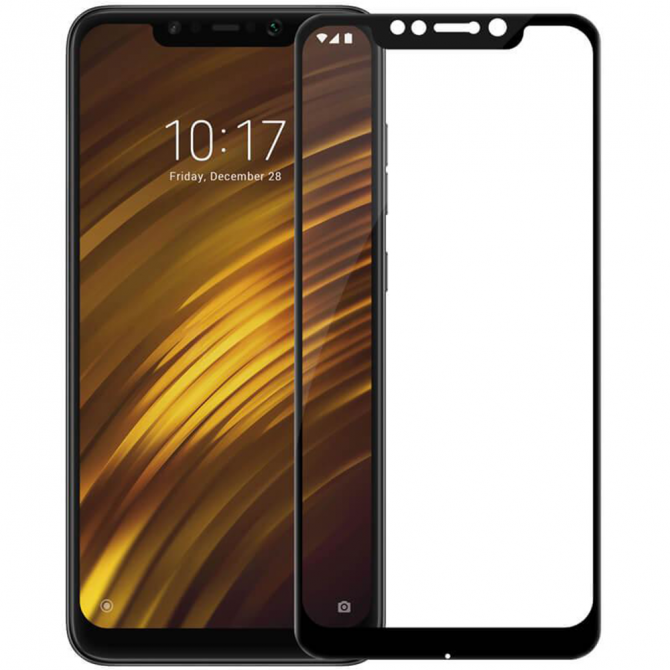 Захисне скло для XIAOMI Pocophone F1 Full Glue (0.3 мм, 2.5D, чорне)