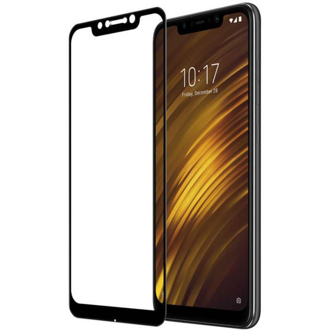 Захисне скло для XIAOMI Pocophone F1 Full Glue (0.3 мм, 2.5D, чорне)-1