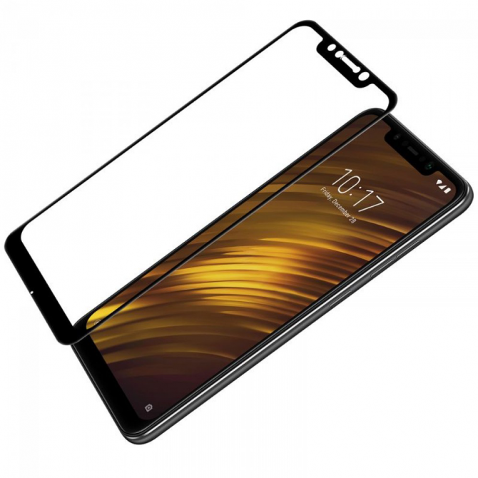 Захисне скло для XIAOMI Pocophone F1 Full Glue (0.3 мм, 2.5D, чорне)-2