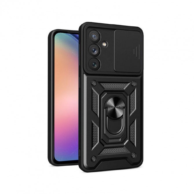 Чохол HONOR Hard Defence Series Samsung A245 Galaxy A24 Black (with Camshield and magnet)