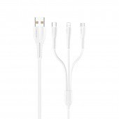 Кабель Usams U35 US-SJ367 3in1 USB to combo 1m White Кабель Usams U35 US-SJ367 3in1 USB to combo 1m White