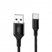 Кабель USB XO NB143 Braided Type-C 2.4A/1m Black