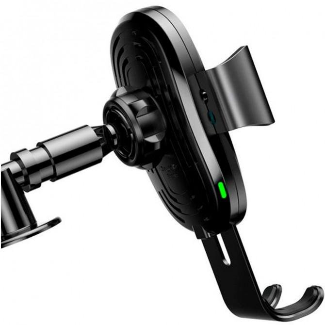 Автодержатель Baseus WXZT-01 + Беспроводная зарядка Чёрный-1