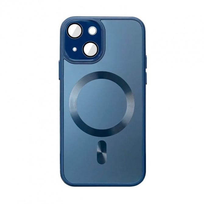 Чехол TPU+Glass Sapphire Midnight with MagSafe для Apple iPhone 13 (6.1") Темно Синий