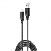 Кабель USB XO NB235 Zebra braided Type-C 2.4A Black
