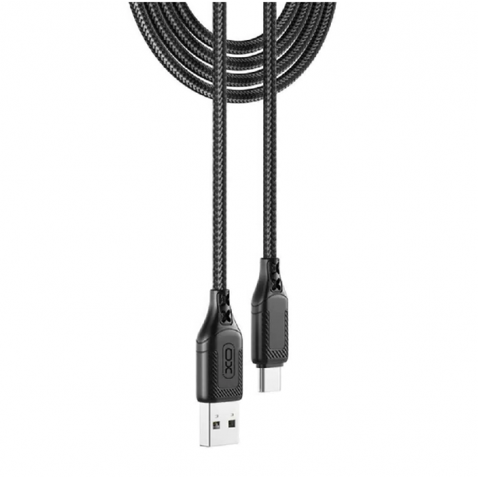Кабель USB XO NB235 Zebra braided Type-C 2.4A Black-1