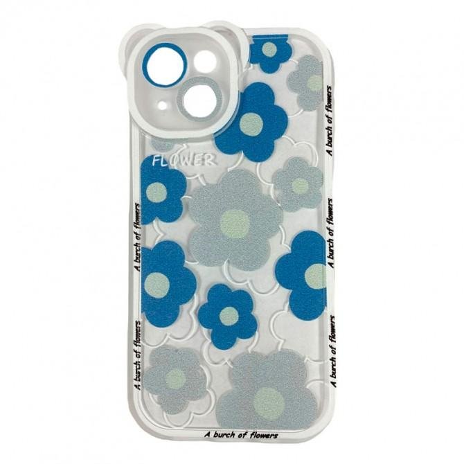 Чохол Flower Bush series for iPhone 13 Blue/White