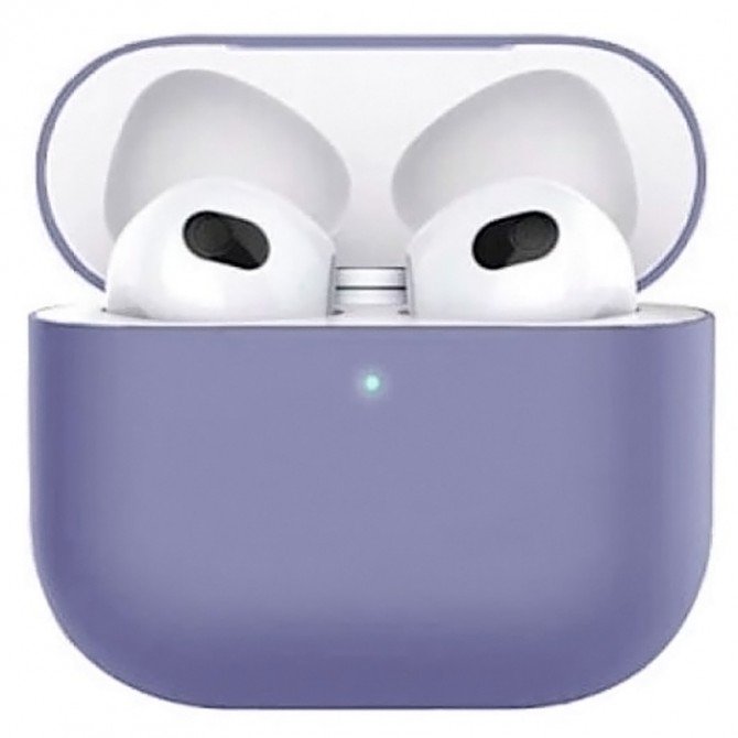Чохол U-Like Silicone Protective Case For Airpods 3 Slim Lavander Grey-1