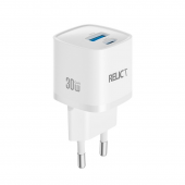 Мережевий зарядний пристрій PD/QC Relict JetMini GaN 30W/1 USB-C + 1 USB-A (RCJMGN30-C1A1W) White