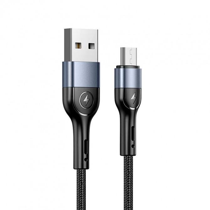 Кабель Usams U55 US-SJ450 MicroUSB Aluminium Alloy Braided 1m Black