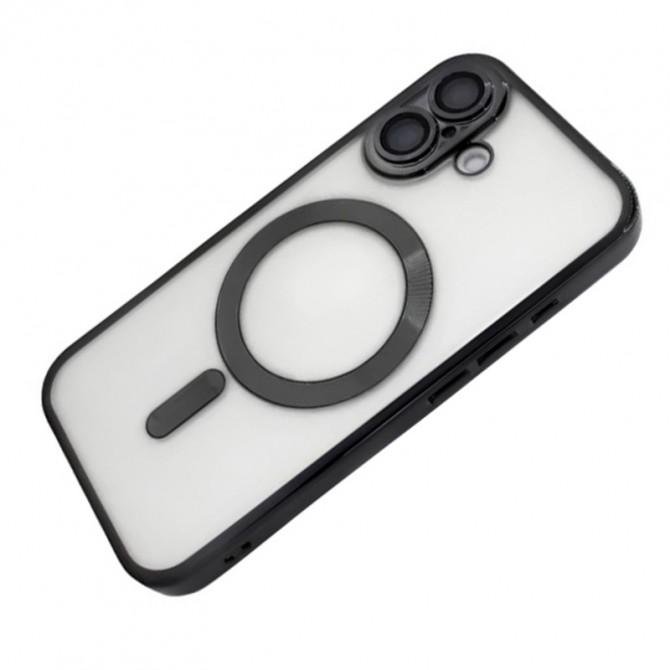 Силиконовый чехол SHINING with MagSafe для iPhone 16 Черный (матовый)-1
